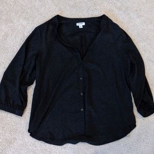 Black polyester blouse
